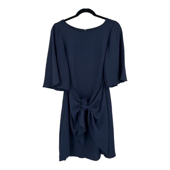 Vince Camuto dress Washer Tie Waist crepe blue size 6 - Picture 2 of 6